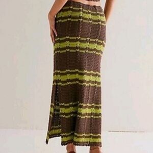 Free People Beach Donni Sweater Skirt Brown/Green Medium